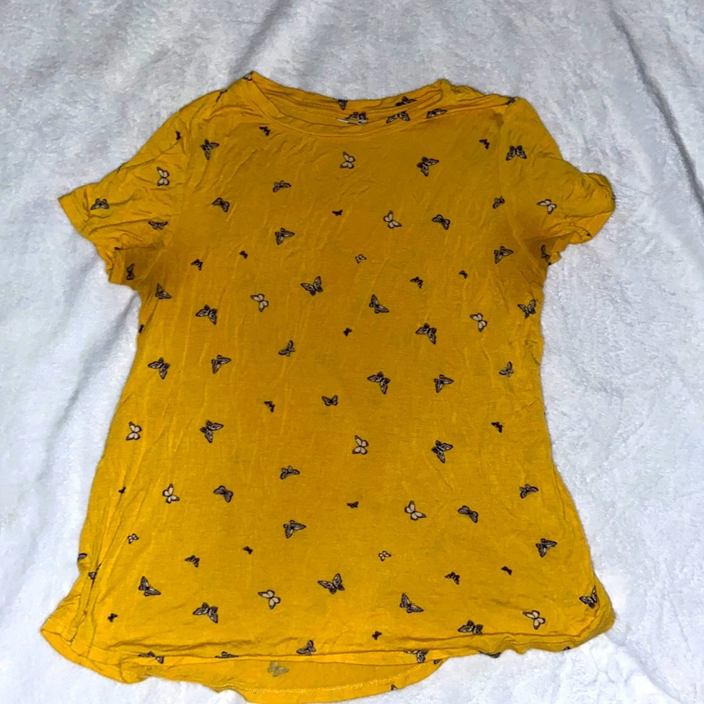 Yellow silk shirt